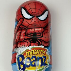 Mighty‎ Beanz Spider Man Collectible Tin Carry Case Including 29 Beanz